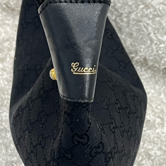 Gucci  Bamboo Ring Half Moon Medium Black Canvas - Picture 4 of 16